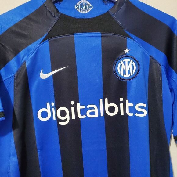 Nike Inter Milan 2022/23 Kids Sz XL Home Tee DJ7859-412 Blue/Black/White NWT - Picture 3 of 11